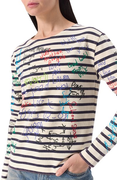 Хлопковый лонгслив R13, арт. R13W3061-001BK, фото 5