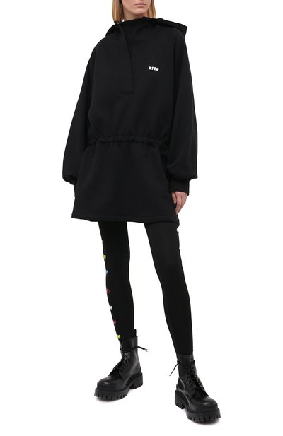 Хлопковое платье MSGM черного цвета по цене 29550 руб., арт. 2942MDH160 207999, фото 2 Хлопковое платье MSGM, арт. 2942MDH160 207999, фото 2