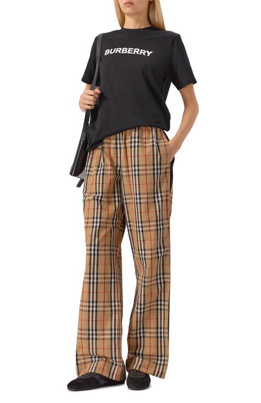 Хлопковые брюки Burberry 8111874 Бежевый  8111874 Фото 2