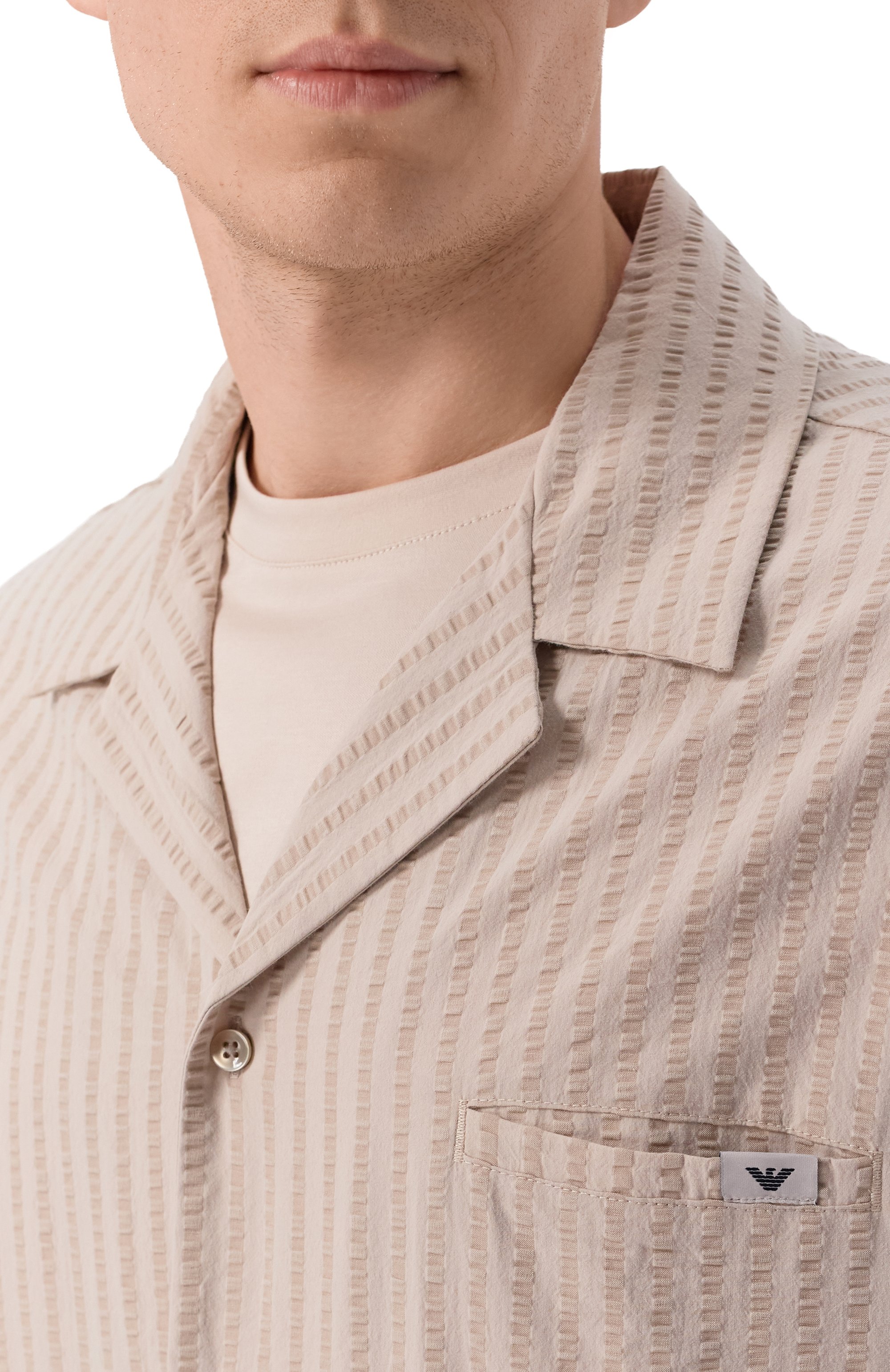Рубашка из лиоцелла и хлопка EMPORIO ARMANI, арт. EM000593/AF20430, фото 5