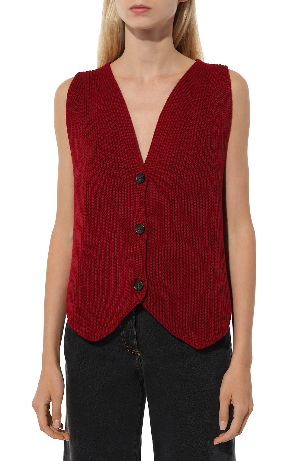 Жилет LESYANEBO бордового цвета по цене 9600 руб., арт. LN08H-0301_FF, фото 3 Жилет LESYANEBO, арт. LN08H-0301_FF, фото 3