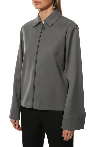 Шерстяная рубашка JIL SANDER серого цвета по цене 108500 руб., арт. JSCU601405-WU202500, фото 3 Шерстяная рубашка JIL SANDER, арт. JSCU601405-WU202500, фото 3
