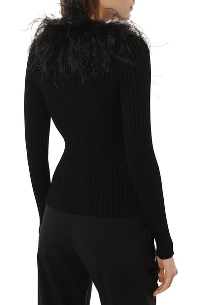 Пуловер из вискозы с отделкой перьями GIUSEPPE DI MORABITO, арт. PS23236KN-233, фото 4