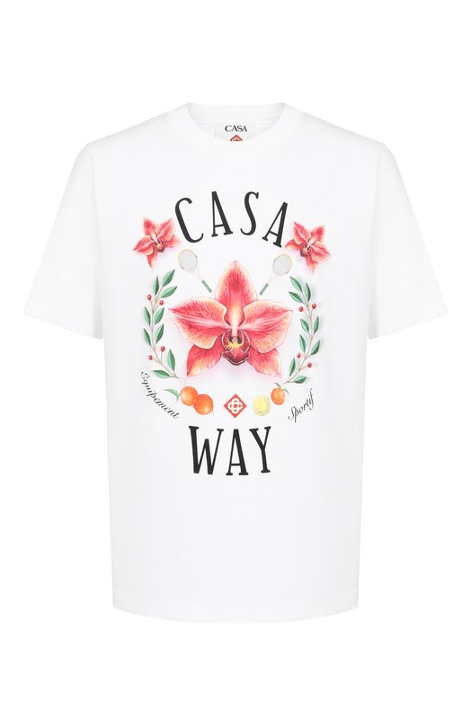 Хлопковая футболка Casablanca M-SP26-JTS-001-15 Белый M-SP26-JTS-001-15