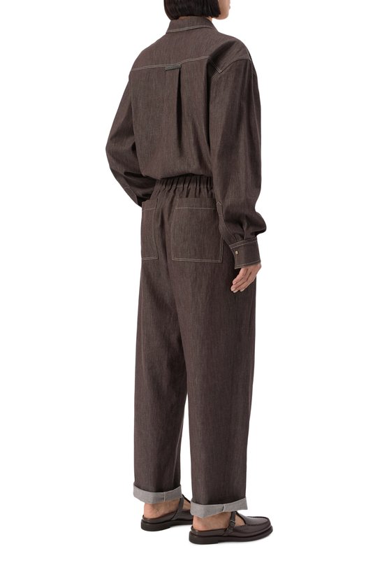 Джинсовый комбинезон Brunello Cucinelli MP792EB699 Коричневый  MP792EB699 Фото 4