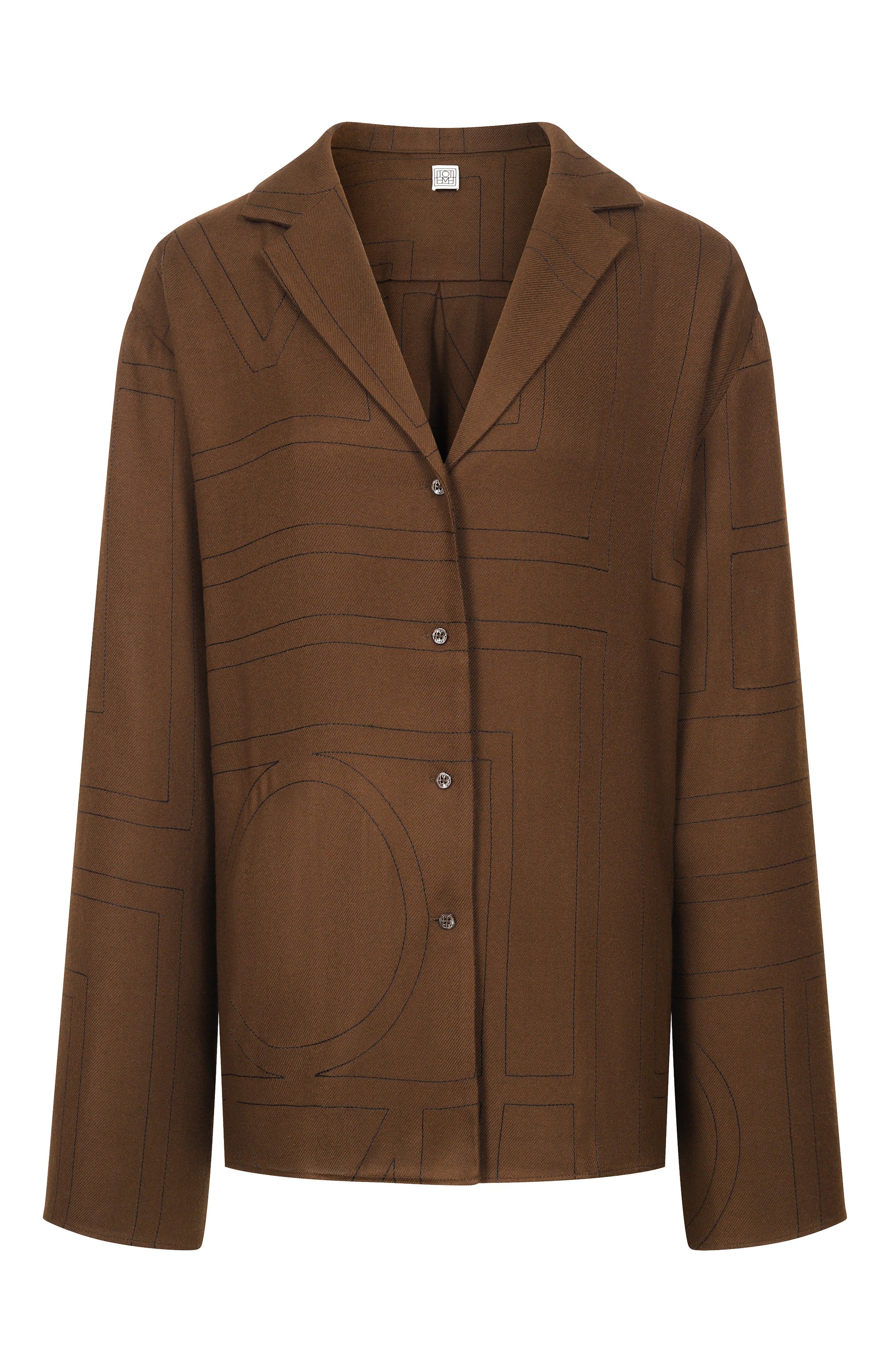 Рубашка TOTEME коричневого цвета по цене 67300 руб., арт. 251-WRT976-FB0080, фото 1 Рубашка TOTEME, арт. 251-WRT976-FB0080, фото 1