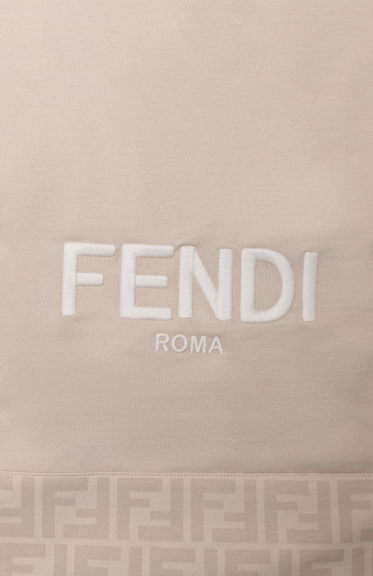 Детского хлопковое одеяло FENDI светло-бежевого цвета, арт. BUJ267/AQT8 | Фото 4 (Материал: Хлопок, Текстиль; Материал сплава: Проставлено; Нос: Не проставлено)