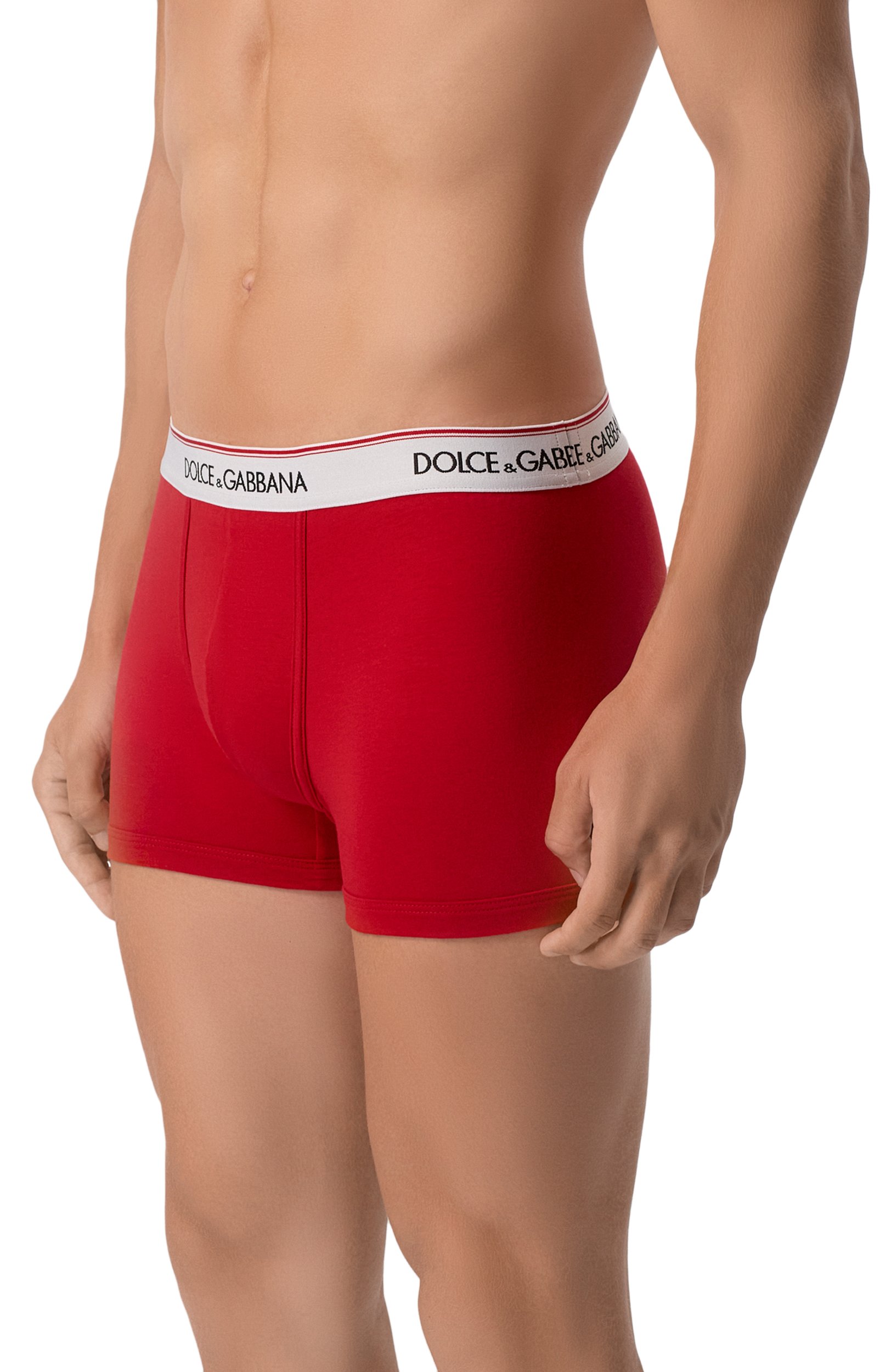 Хлопковые боксеры DOLCE & GABBANA красного цвета по цене 9475 руб., арт. M4F70J/0UAIG, фото 2 Хлопковые боксеры DOLCE & GABBANA, арт. M4F70J/0UAIG, фото 2
