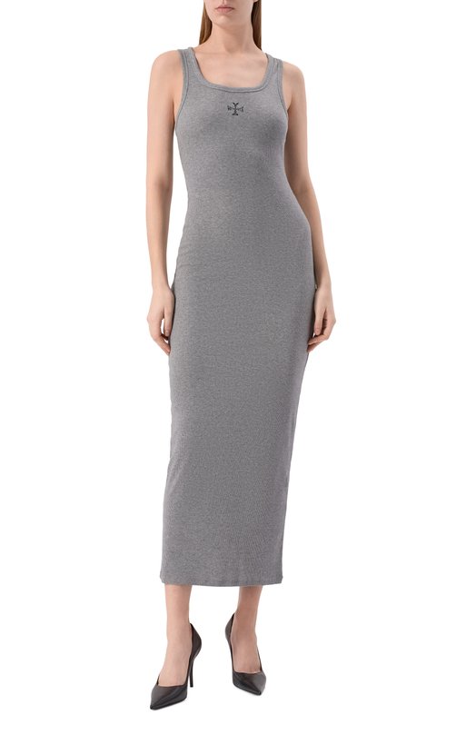 Хлопковое платье VETEMENTS WE76DR539G/1202 RIB Серый  WE76DR539G/1202 RIB Фото 3
