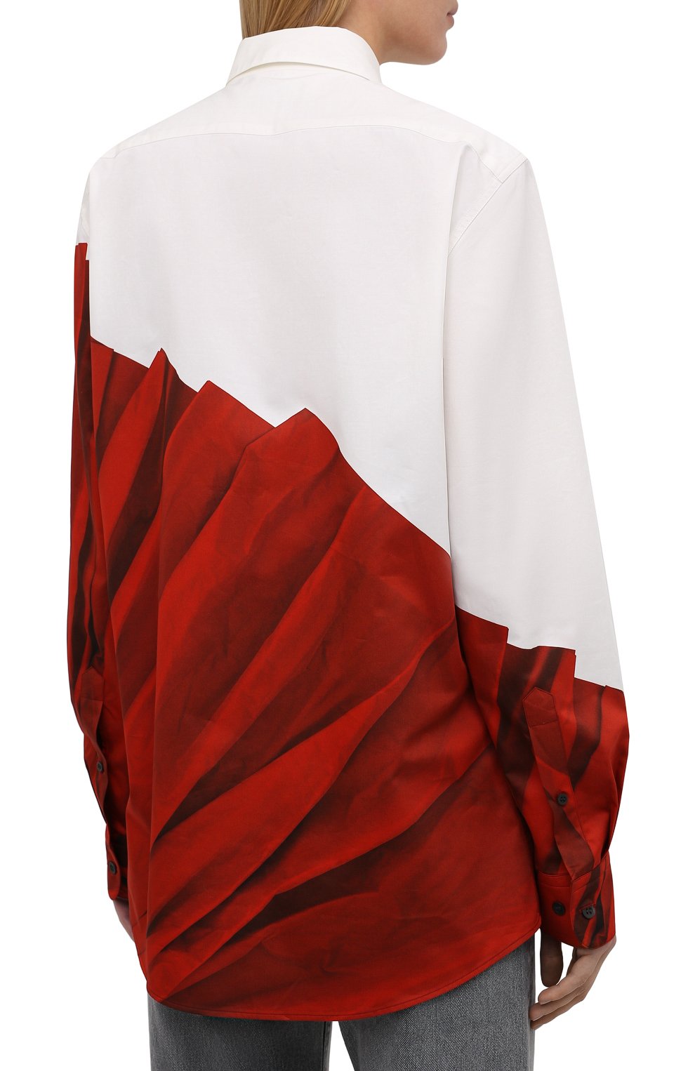 Хлопковая рубашка DRIES VAN NOTEN красного цвета по цене 89650 руб., арт. 212-010765-3078, фото 4 Хлопковая рубашка DRIES VAN NOTEN, арт. 212-010765-3078, фото 4