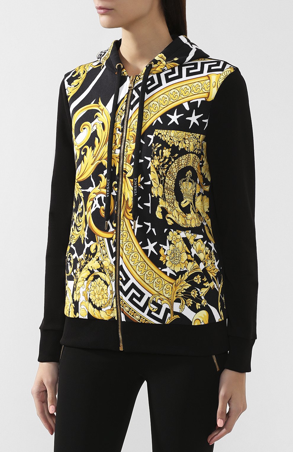 Хлопковая толстовка VERSACE черного цвета по цене 117000 руб., арт. A83307/A231036, фото 3 Хлопковая толстовка VERSACE, арт. A83307/A231036, фото 3