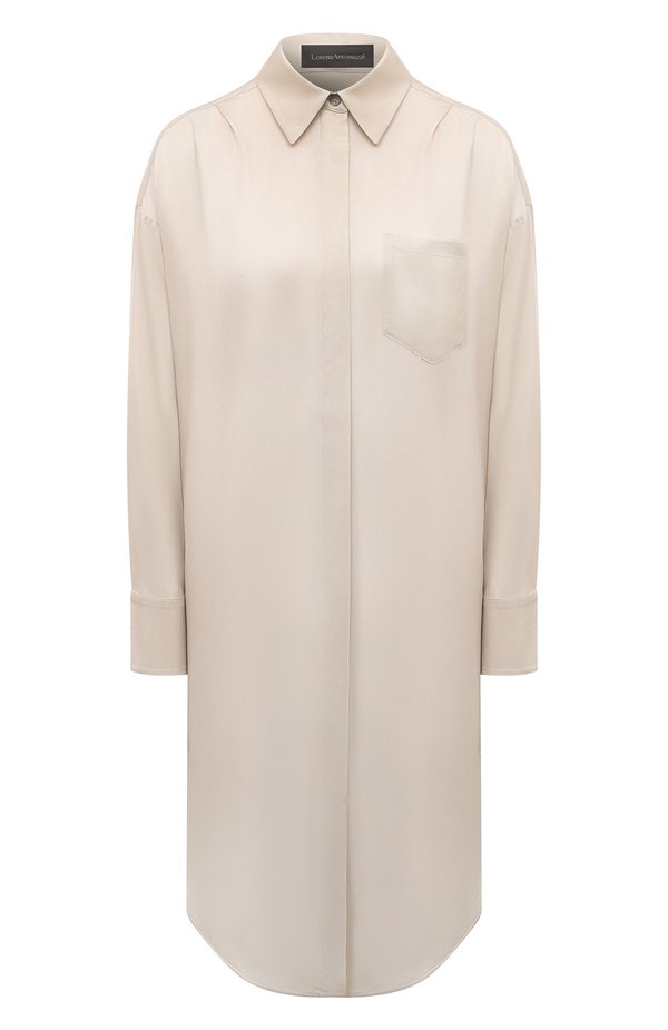 Кожаное платье Bottega Veneta цвет светло-бежевый купить в