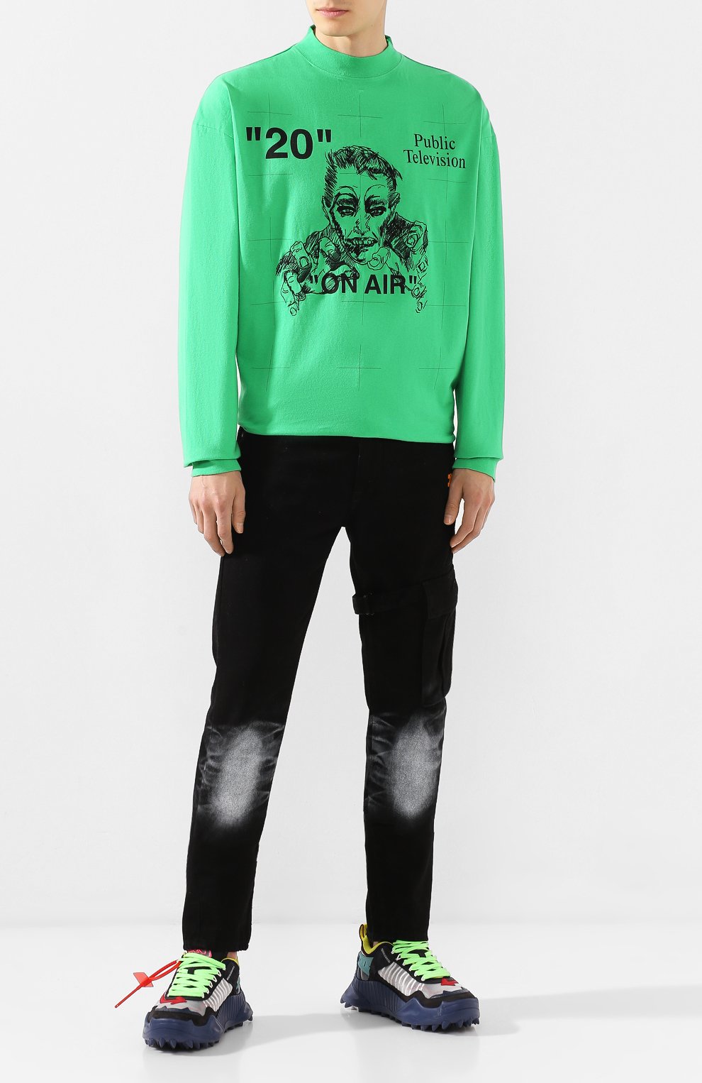 Хлопковый лонгслив OFF-WHITE, арт. 0MAB032F191850184010, фото 2