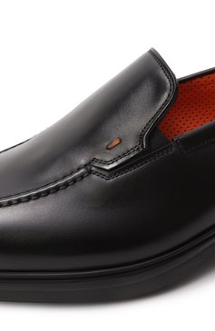 Мужские кожаные лоферы easy SANTONI черного цвета, арт. MGEG19032NEAXNTG | Фото 7 (Материал внешний: Натуральная кожа; Нос: Не проставлено; Материал внутренний: Натуральная кожа; Стили: Классический)