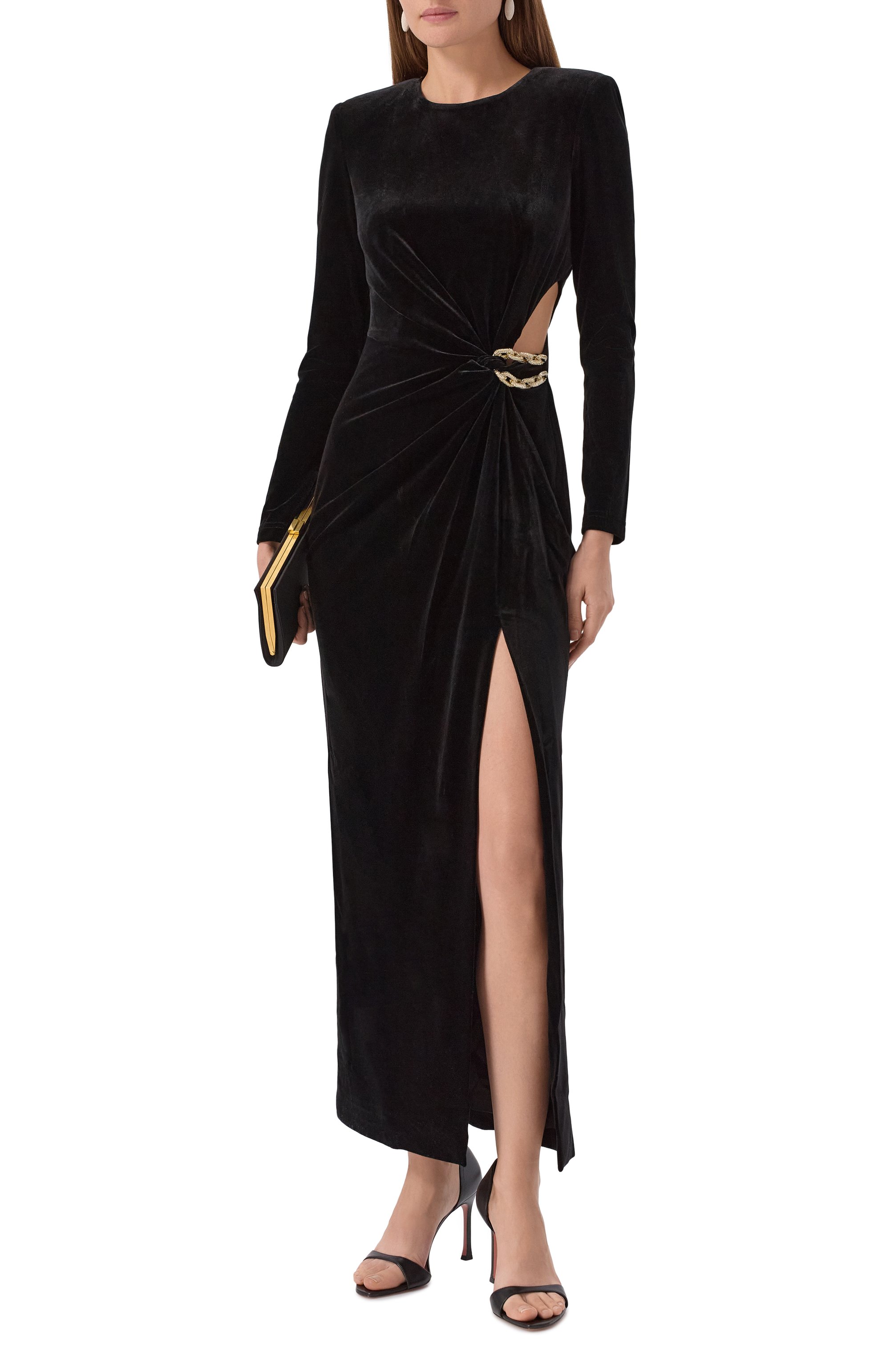 Бархатное платье SELF-PORTRAIT, арт. AW25128MB, фото 2