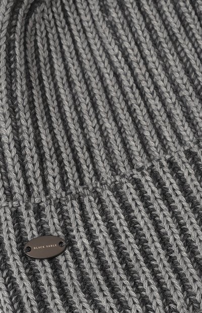 Шерстяная шапка с отделкой из соболя BLACK SABLE серого цвета по цене 57000 руб., арт. BS-47CC11, фото 4 Шерстяная шапка с отделкой из соболя BLACK SABLE, арт. BS-47CC11, фото 4