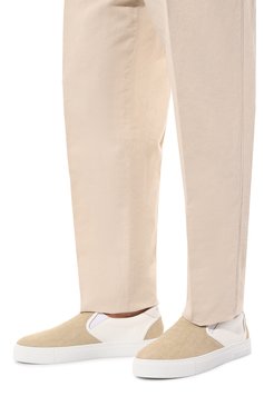 Мужские кожаные слипоны HIDE&JACK бежевого цвета, арт. FCR0L | Фото 3 (Материал внутренний: Натуральная кожа, Текстиль; Материал сплава: Проставлено; Нос: Не проставлено; Стили: Кэжуэл)