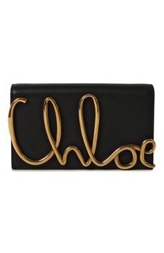 Женский клатч the chloé iconic CHLOÉ черного цвета, арт. CHC24WS514032 | Фото 1 (Размер: small; Материал сплава: Проставлено; Ремень/цепочка: На ремешке; Материал: Натуральная кожа; Драгоценные камни: Проставлено; Женское Кросс-КТ: Клатч-клатчи)