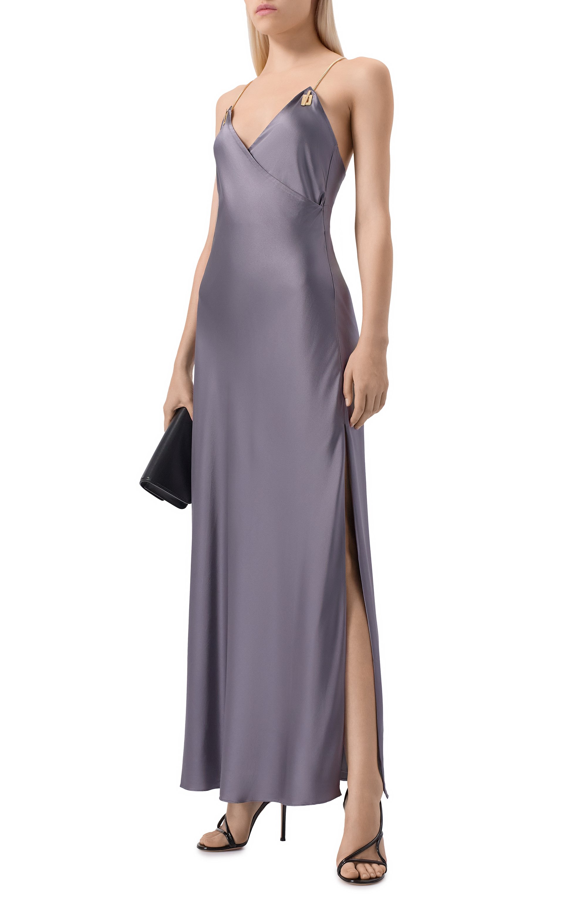 Шелковое платье DANAME серого цвета по цене 108000 руб., арт. 625FW6704S, фото 2 Шелковое платье DANAME, арт. 625FW6704S, фото 2