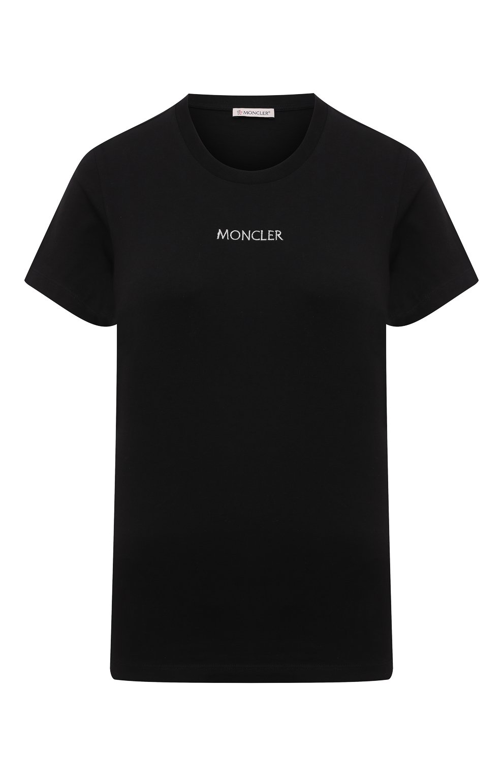 Хлопковая футболка MONCLER черного цвета по цене 20750 руб., арт. G1-093-8C7A6-10-829FB, фото 1 Хлопковая футболка MONCLER, арт. G1-093-8C7A6-10-829FB, фото 1