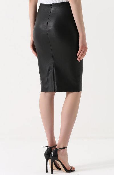 Кожаная юбка-карандаш с разрезом DROME, арт. DPD1306P/D074, фото 4