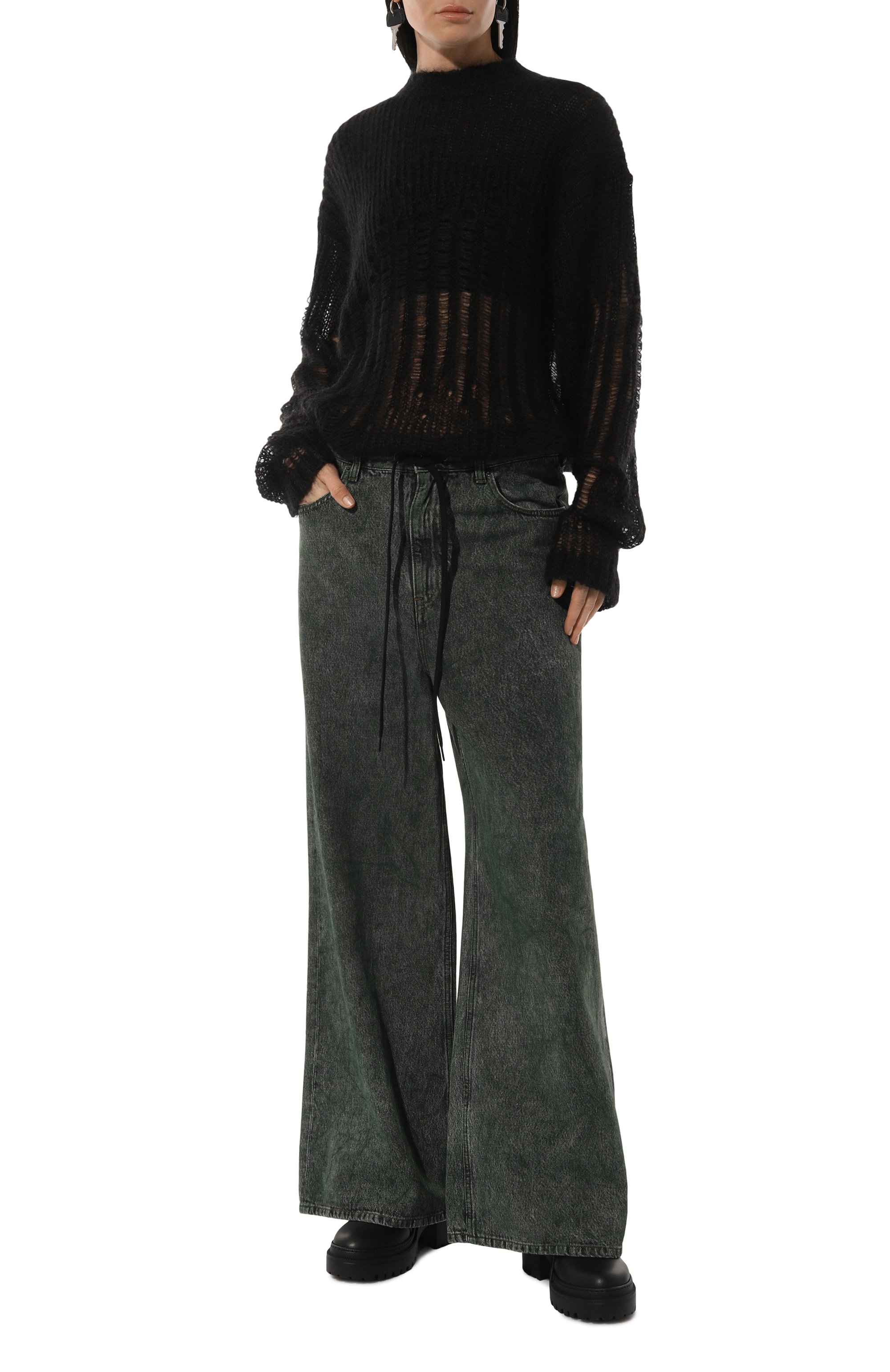 Свитер из шерсти и шелка ANN DEMEULEMEESTER, арт. 2402-W-KN09-KN044-099, фото 2