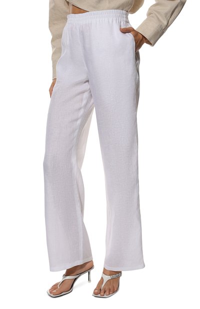 Льняные брюки EMPORIO ARMANI белого цвета по цене 39150 руб., арт. INP2PT/I2057, фото 3 Льняные брюки EMPORIO ARMANI, арт. INP2PT/I2057, фото 3