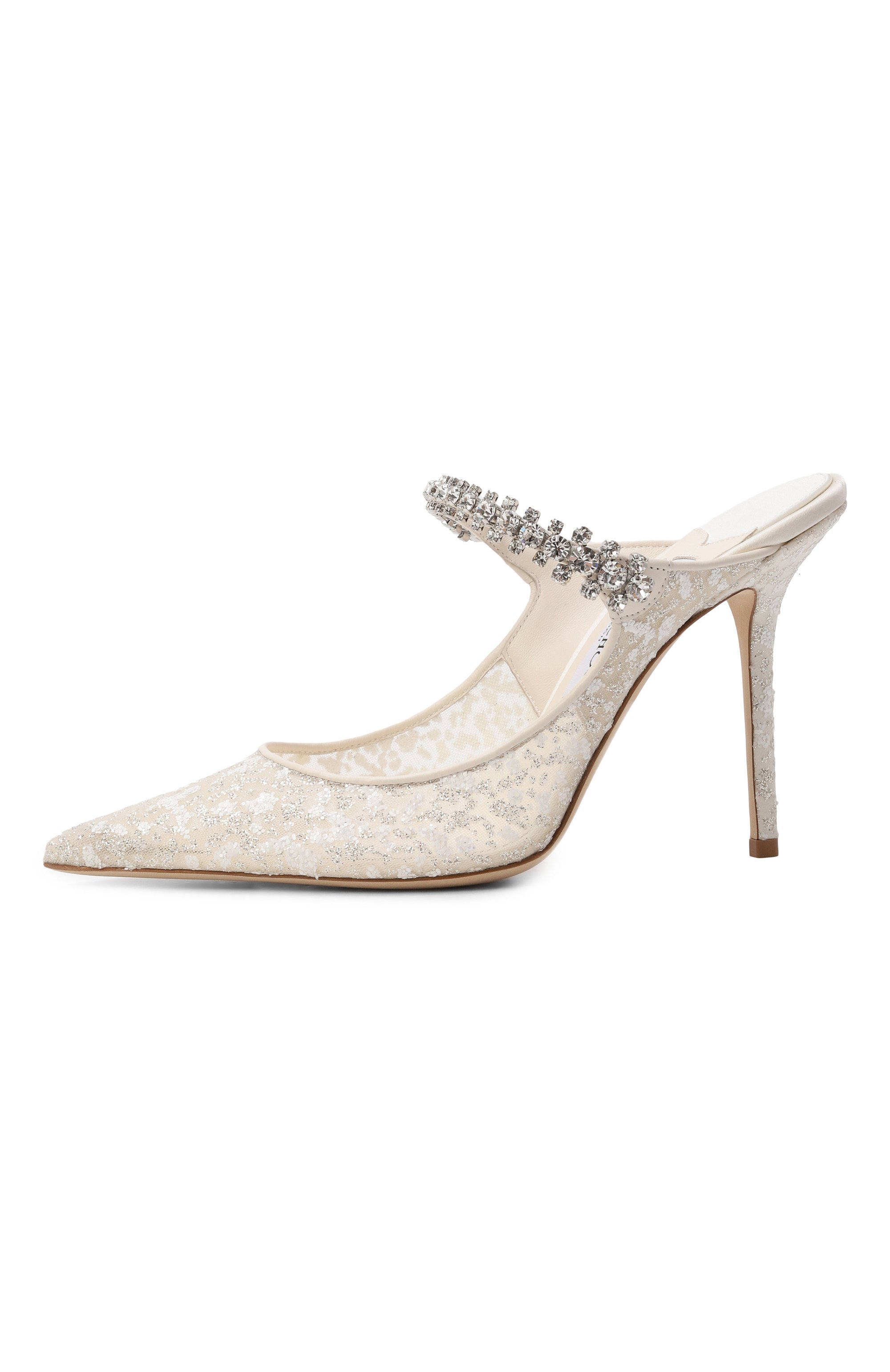 Текстильные мюли bing 100 JIMMY CHOO кремового цвета по цене 137000 руб., арт. BING100GJD, фото 4 Текстильные мюли bing 100 JIMMY CHOO, арт. BING100GJD, фото 4