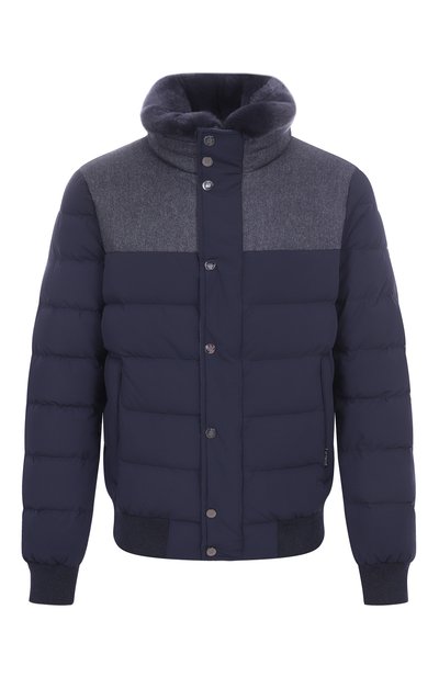 Мужской пуховый бомбер с меховой отделкой HETREGO, арт. 8P512R/B0RIS/FH2-26