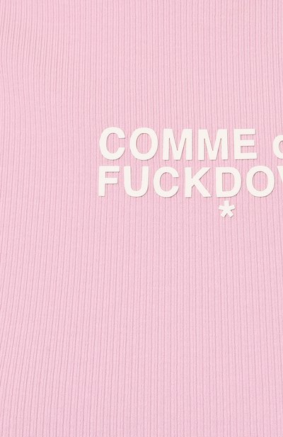 Хлопковая майка COMME DES FUCKDOWN розового цвета по цене 7685 руб., арт. CFABW00019, фото 5 Хлопковая майка COMME DES FUCKDOWN, арт. CFABW00019, фото 5