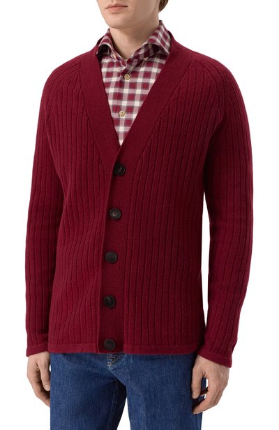 Шерстяной кардиган KITON бордового цвета по цене 172500 руб., арт. UMM065208, фото 3 Шерстяной кардиган KITON, арт. UMM065208, фото 3