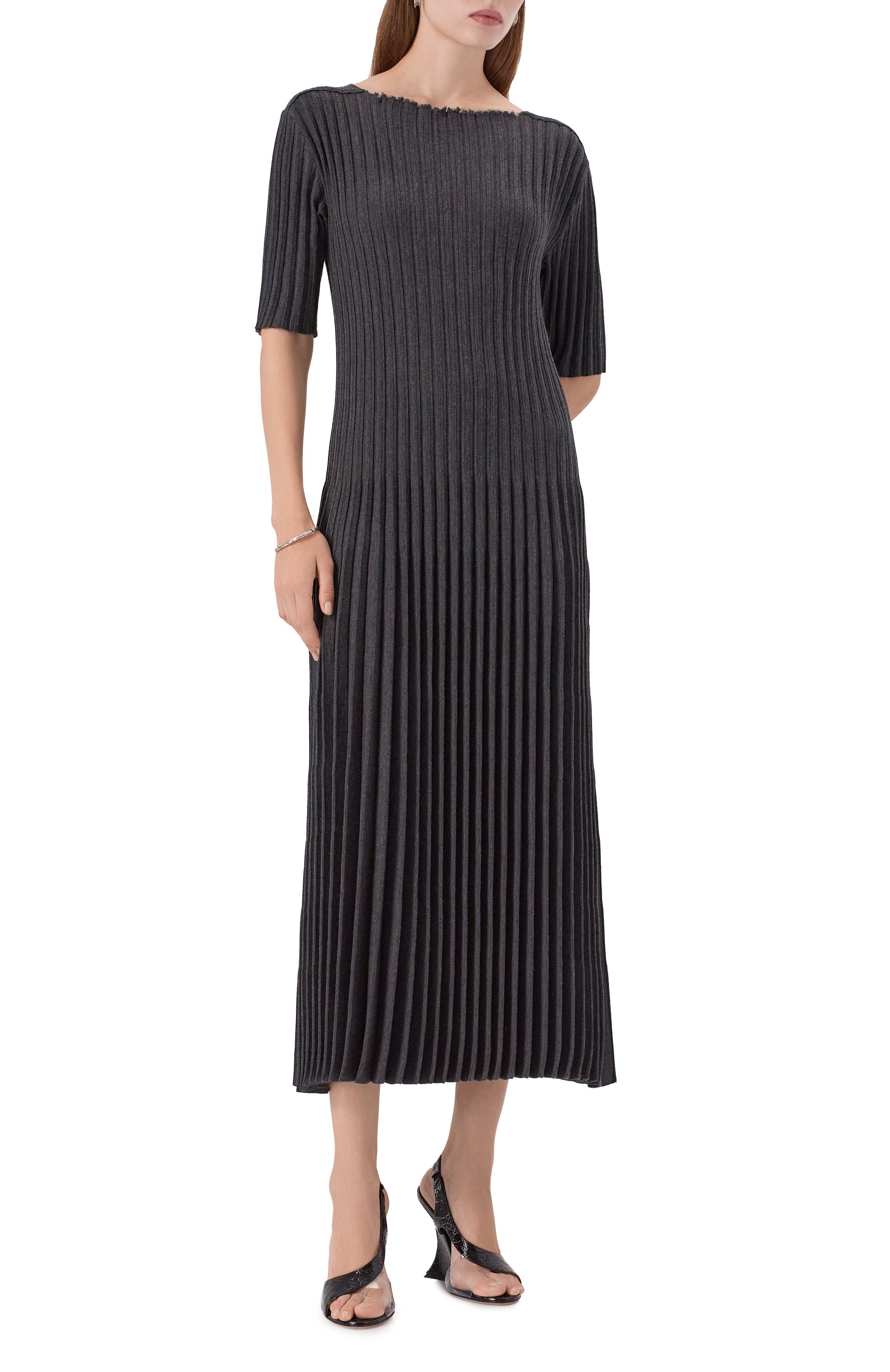 Шерстяное платье MRZ серого цвета по цене 127000 руб., арт. FW25-0029, фото 2 Шерстяное платье MRZ, арт. FW25-0029, фото 2