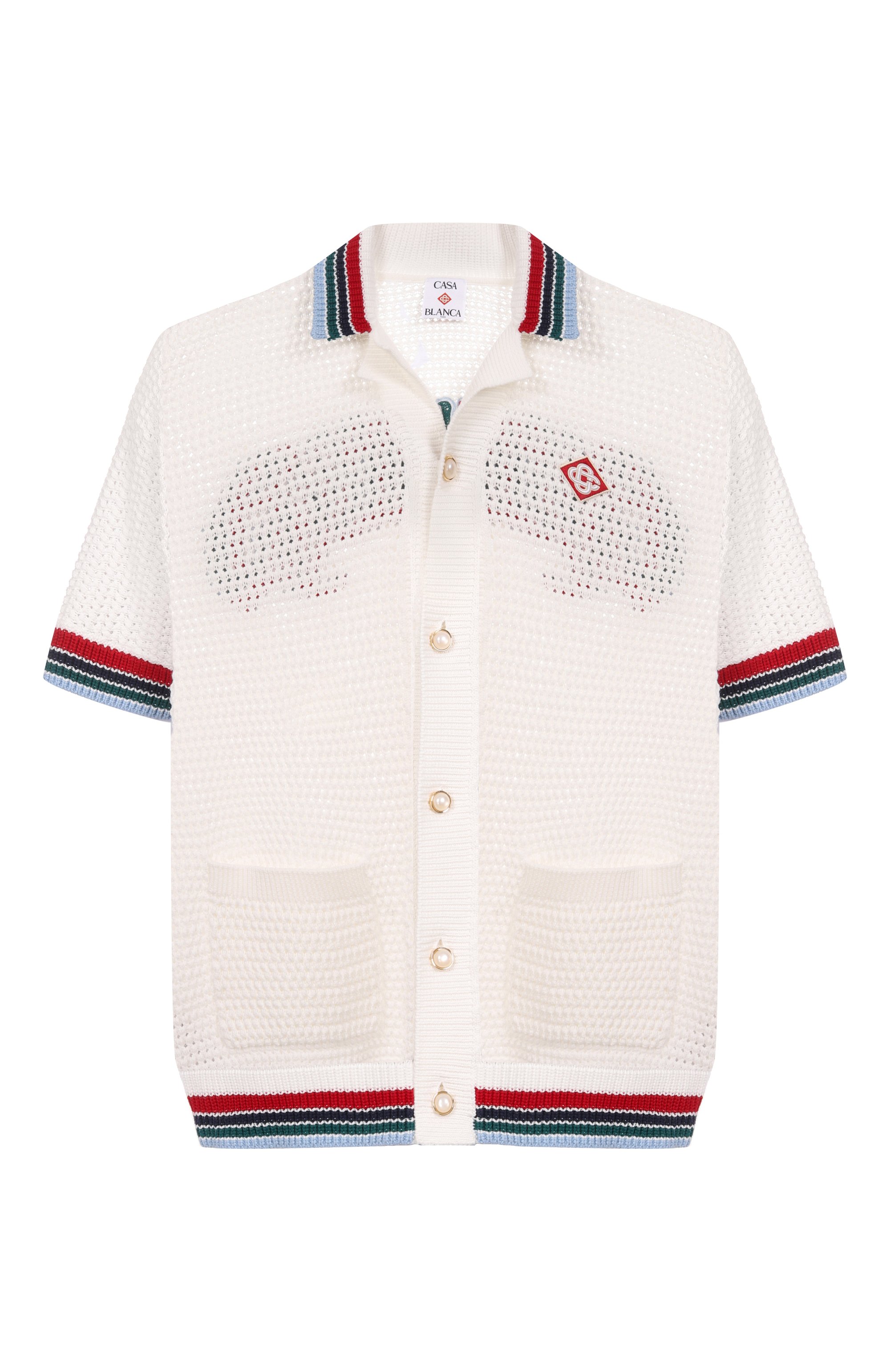 Хлопковая рубашка CASABLANCA белого цвета по цене 64850 руб., арт. MS25KW92001, фото 1 Хлопковая рубашка CASABLANCA, арт. MS25KW92001, фото 1