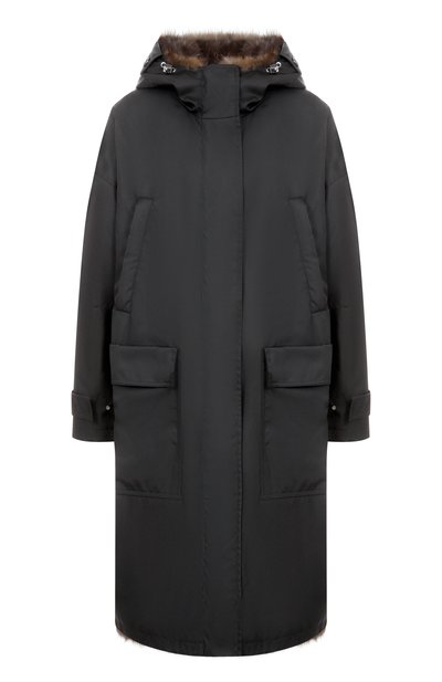 Женская парка с подкладкой из соболя MVST, арт. FTBPL-Y462SB/GR1651