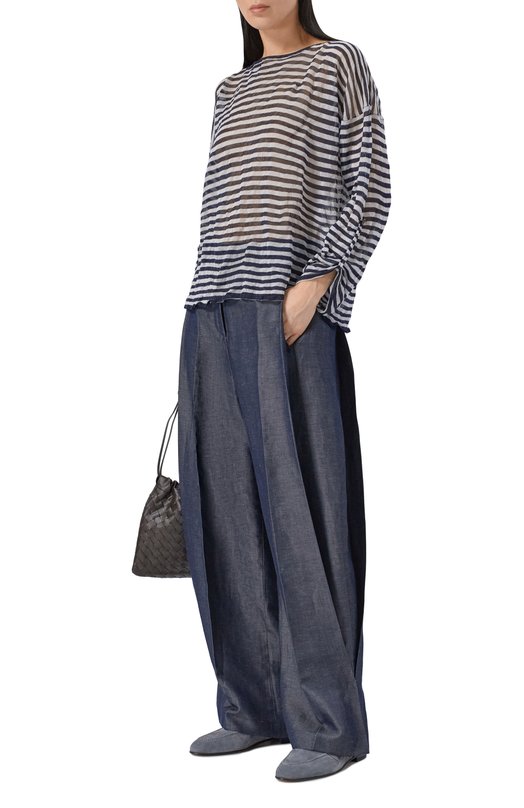 Брюки из лиоцелла и льна Giorgio Armani GW002557/AF26110 Синий  GW002557/AF26110 Фото 2