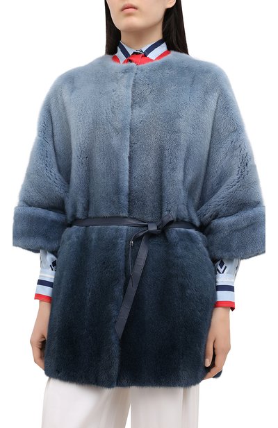 Шуба из меха норки LORO PIANA синего цвета по цене 2995000 руб., арт. FAG4330, фото 3 Шуба из меха норки LORO PIANA, арт. FAG4330, фото 3