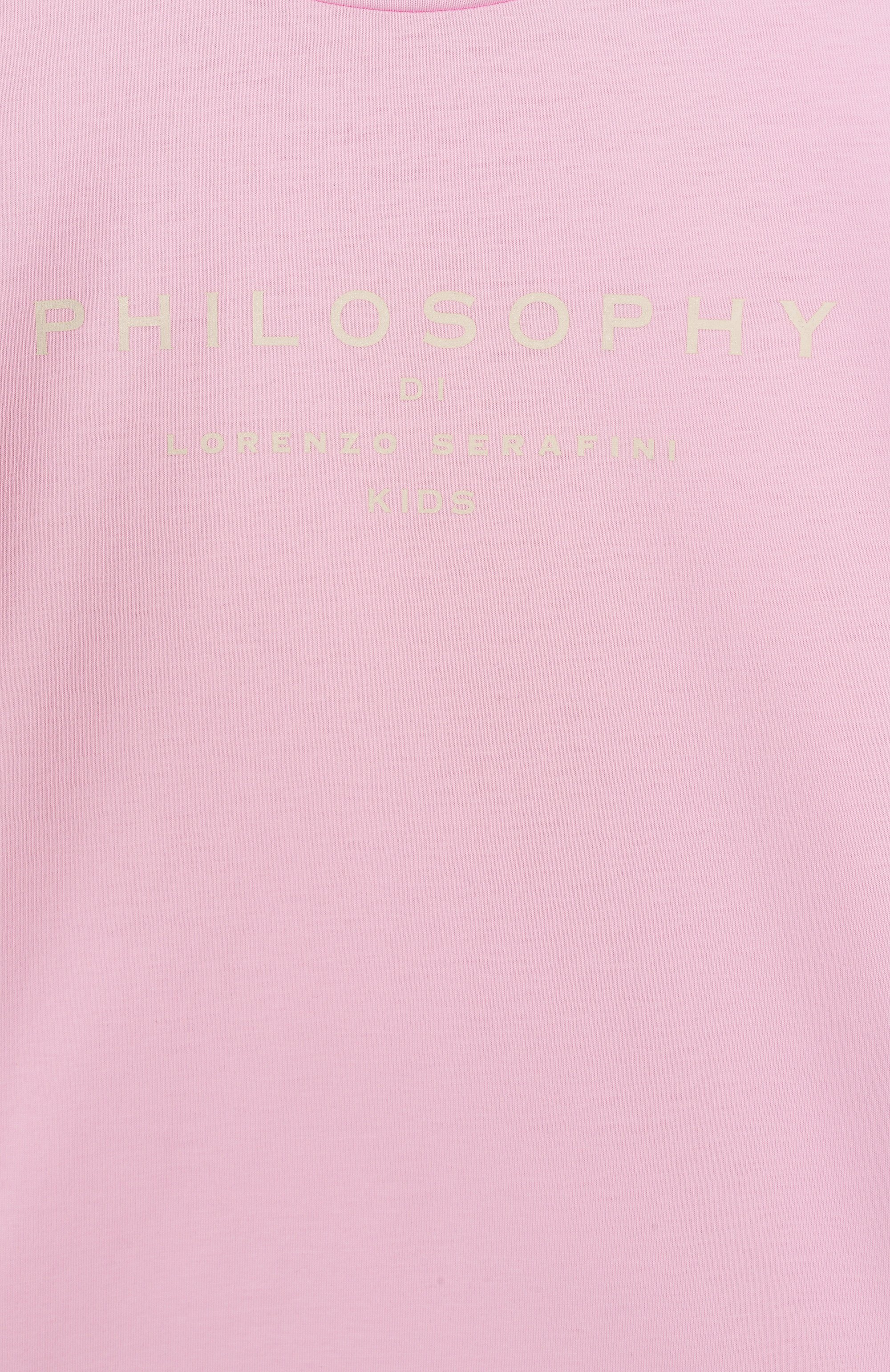 Хлопковая футболка PHILOSOPHY DI LORENZO SERAFINI KIDS, арт. I1E605/5203/4-10, фото 3