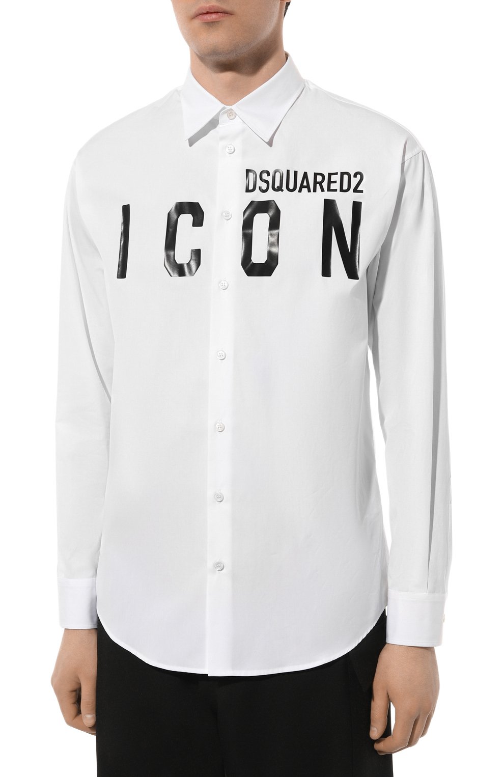 Хлопковая рубашка icon DSQUARED2 белого цвета по цене 48100 руб., арт. S79DL0026/S36275, фото 3 Хлопковая рубашка icon DSQUARED2, арт. S79DL0026/S36275, фото 3