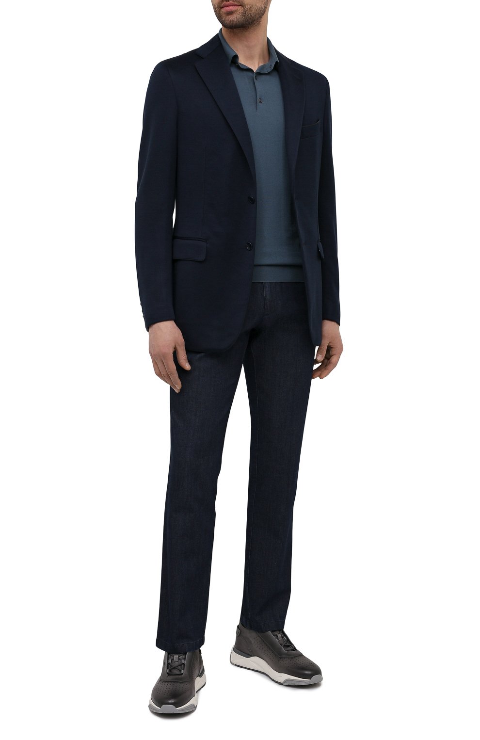 Шерстяной пиджак ZILLI темно-синего цвета по цене 427500 руб., арт. MNV-JC2F-2-E6041/0001, фото 2 Шерстяной пиджак ZILLI, арт. MNV-JC2F-2-E6041/0001, фото 2