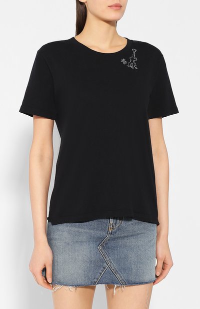 Хлопковая футболка SAINT LAURENT, арт. 605366/YBQJ2, фото 3