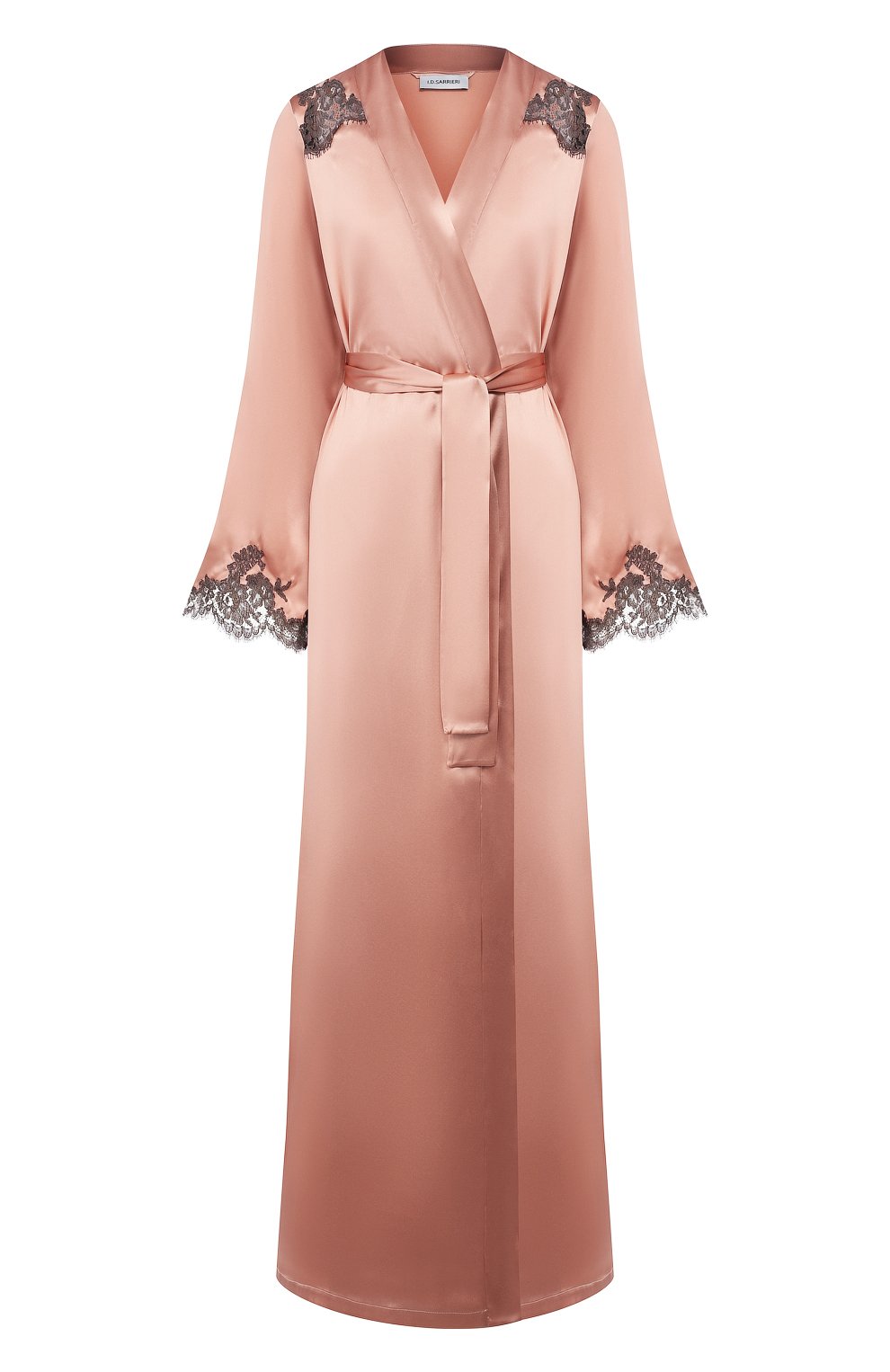Халат с поясом I.D. SARRIERI розового цвета по цене 102960 руб., арт. L4871_FW19_фв19, фото 1 Халат с поясом I.D. SARRIERI, арт. L4871_FW19_фв19, фото 1