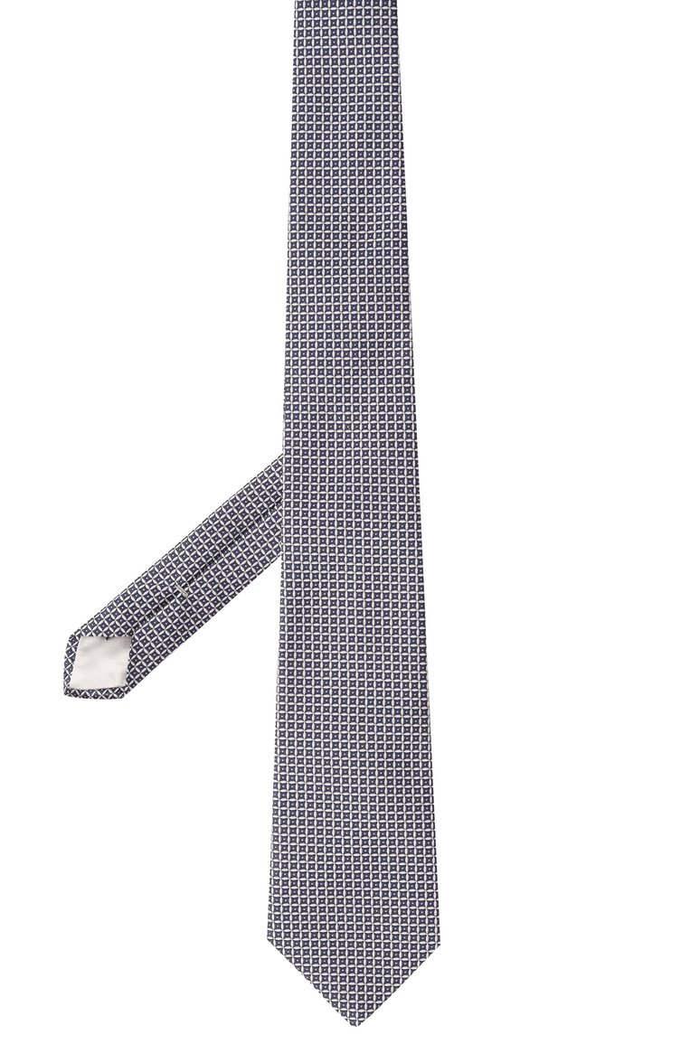 Мужской шелковый галстук GIORGIO ARMANI синего цвета, арт. GM000800/TE13660 | Фото 3 (Нос: Не проставлено; Материал: Шелк, Текстиль; Принт: С принтом)