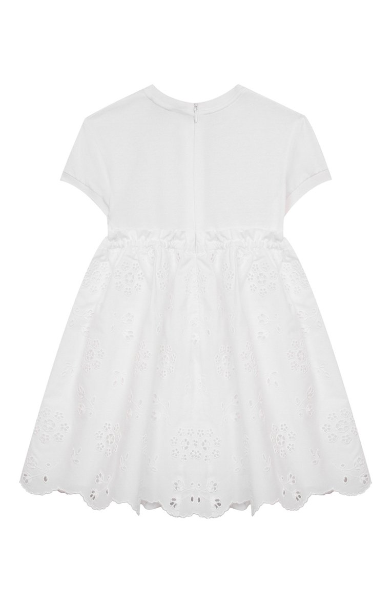 Женский комплект из платья и шорт DOLCE & GABBANA белого цвета, арт. L2JD9D/G7NXV | Фото 4 (Материал внешний: Хлопок; Нос: Не проставлено; Ростовка одежда: 12 мес | 80 см, 9 мес | 74 см)