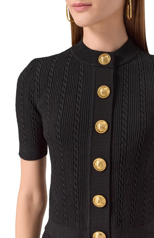 Кардиган из вискозы Balmain FF1KL230/KI50 Чёрный  FF1KL230/KI50 Фото 5
