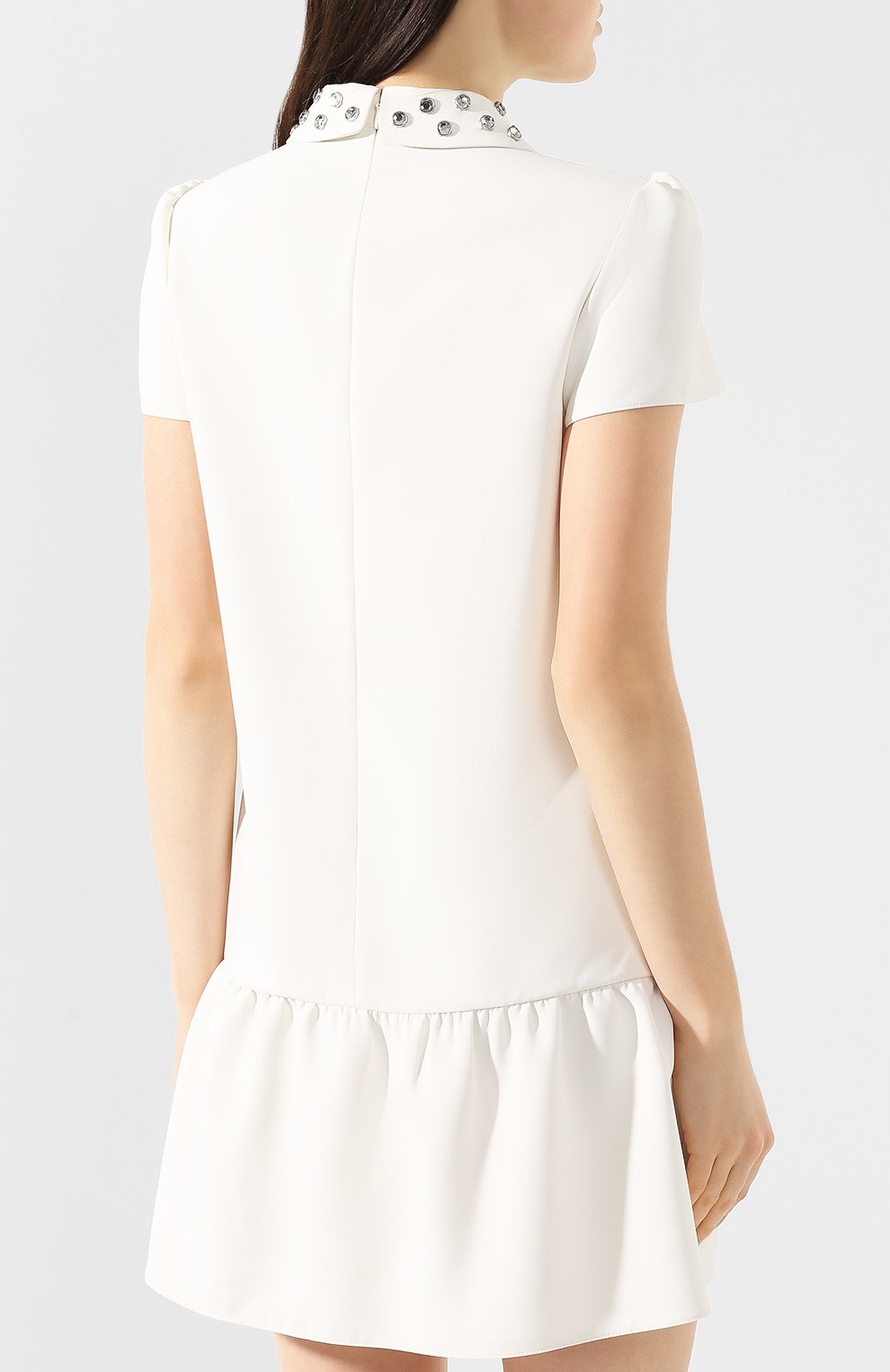 Платье с оборкой REDVALENTINO белого цвета по цене 39950 руб., арт. RR3VAB95/TUF, фото 4 Платье с оборкой REDVALENTINO, арт. RR3VAB95/TUF, фото 4