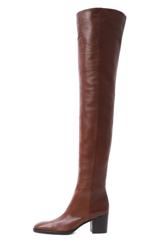 Кожаные ботфорты Odéon 70 Saint Laurent 841354/25V00 Коричневый  841354/25V00 Фото 4