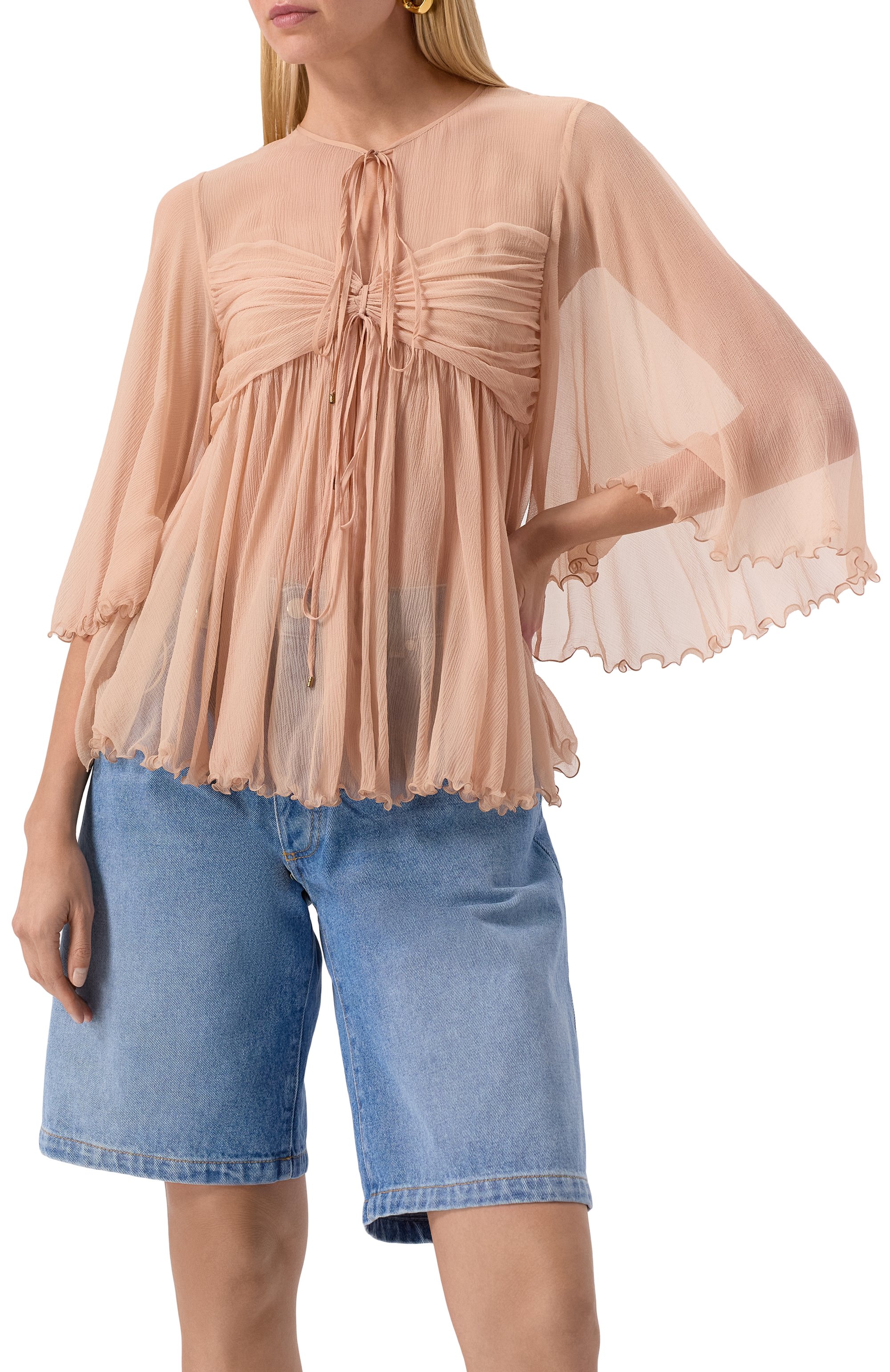 Шелковая блузка CHLOÉ, арт. CH25SHT27116, фото 3