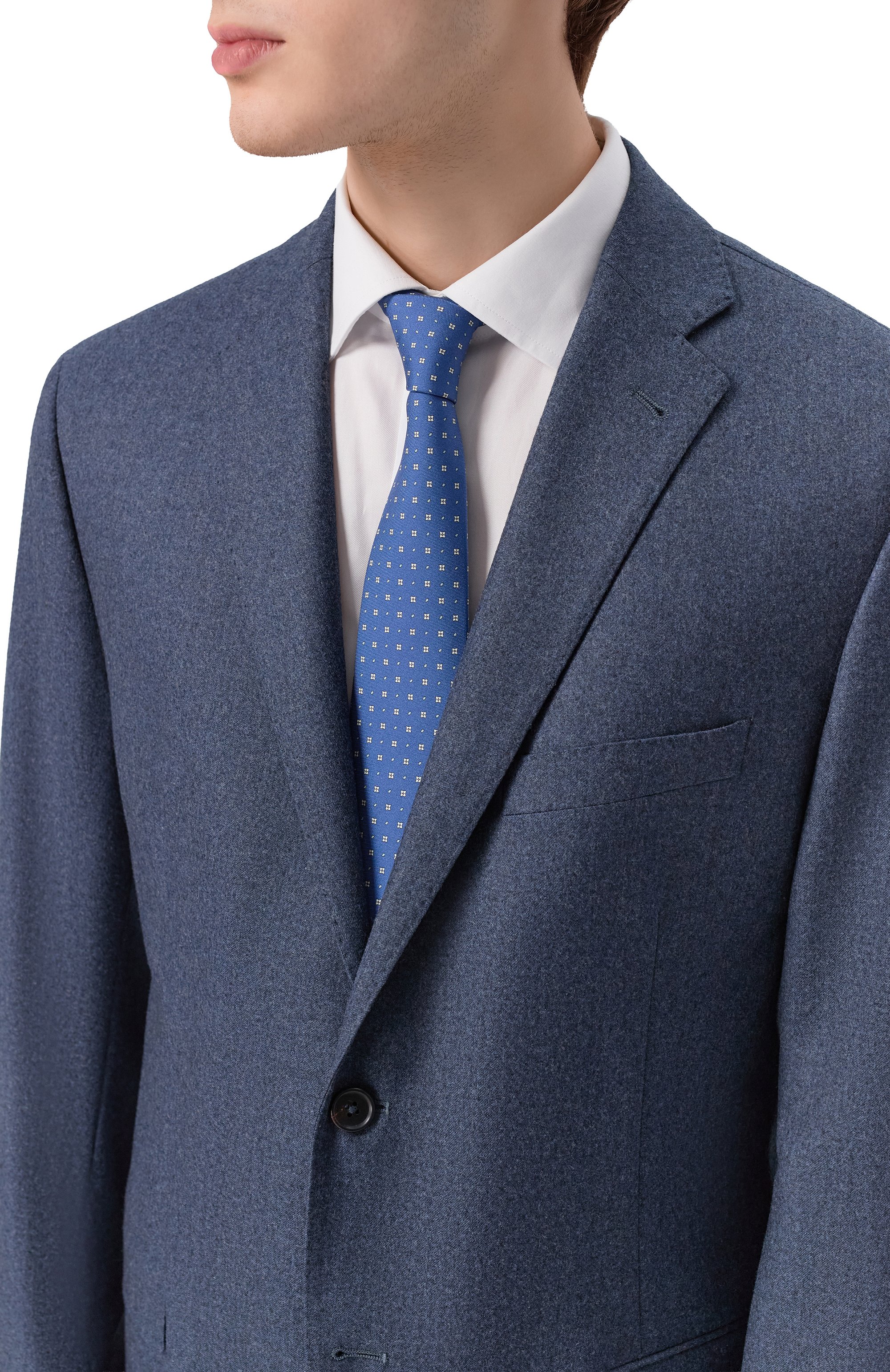 Шелковый галстук CANALI синего цвета по цене 25750 руб., арт. 18/HS04582, фото 2 Шелковый галстук CANALI, арт. 18/HS04582, фото 2