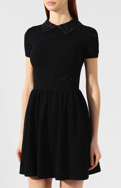 Платье из вискозы VALENTINO черного цвета по цене 229000 руб., арт. RB3KDA07LWG, фото 3 Платье из вискозы VALENTINO, арт. RB3KDA07LWG, фото 3