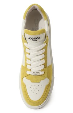 Женские кожаные кеды JOG DOG желтого цвета, арт. 2630AWTRN5-107 | Фото 6 (Подошва: Платформа; Материал внутренний: Натуральная кожа; Драгоценные камни: П�роставлено; Материал сплава: Проставлено; Материал утеплителя: Без утеплителя; Стили: Кэжуэл; Материал внешний: Натуральная кожа; Кросс-КТ: Низкие)